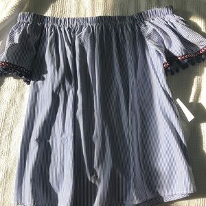 off the shoulder striped top